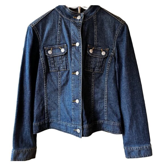 Vintage Liz Claiborne Denim Jean Jacket Size Large Petite - Picture 1 of 7